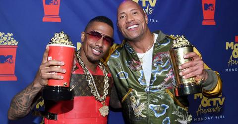 Nick Cannon And Dwayne Johnson Pose