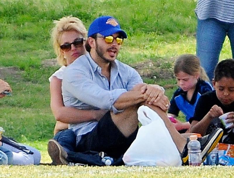 Britney Spears Watches Her Boys Play Soccer With Her Boyfriend