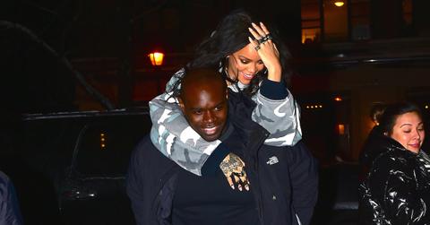 Rihanna bodyguard piggyback ride