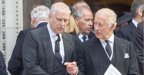 Photo of King Charles and Ex-Prince Andrew.