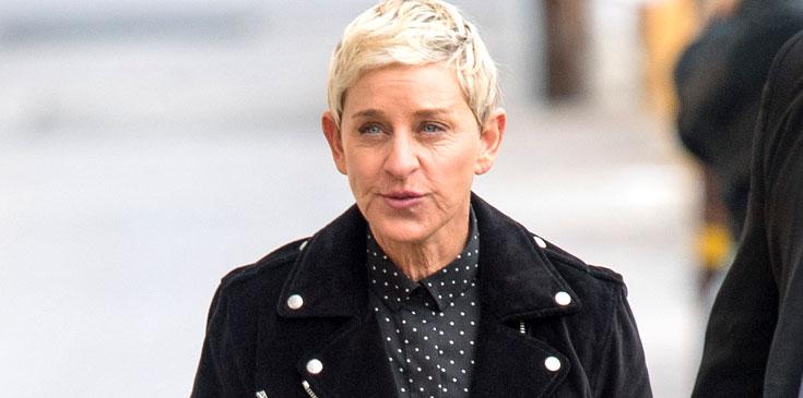 Ellen Degeneres Wearing Black Jacket with Buttoons