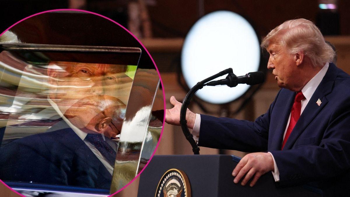 Composite photo of Donald Trump.