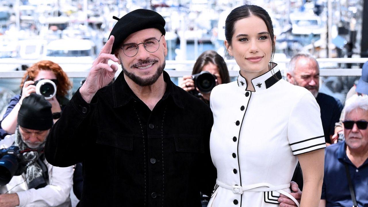 Image of Ella Bleu debuted on the Paris Fashion Week runway as her father, John Travolta, watched.