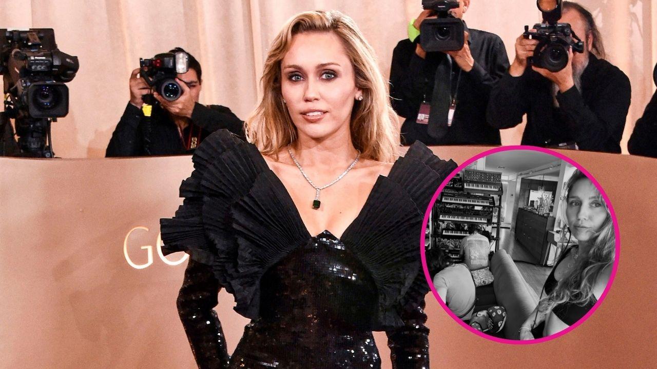 Image of Miley Cyrus flaunted her sculpted abs on Instagram.