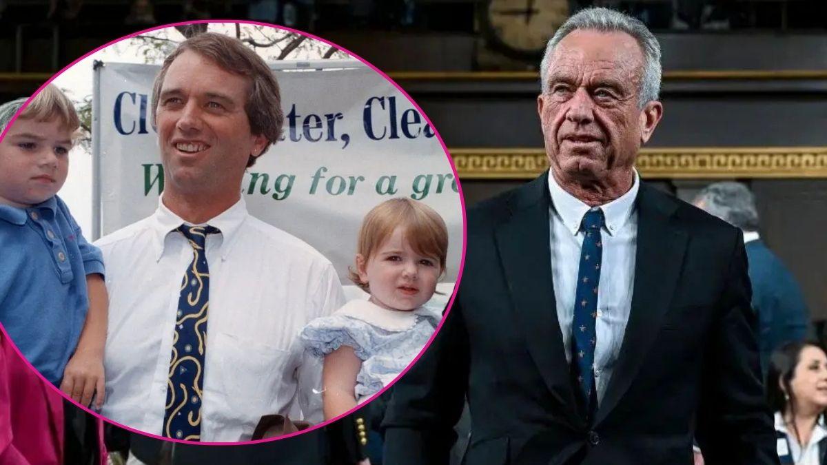Composite photo of Robert F. Kennedy Jr. and two of his kids