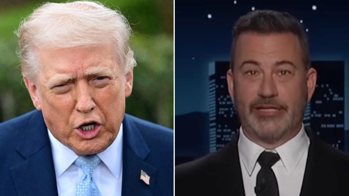 split of Donald Trump and Jimmy Kimmel. 