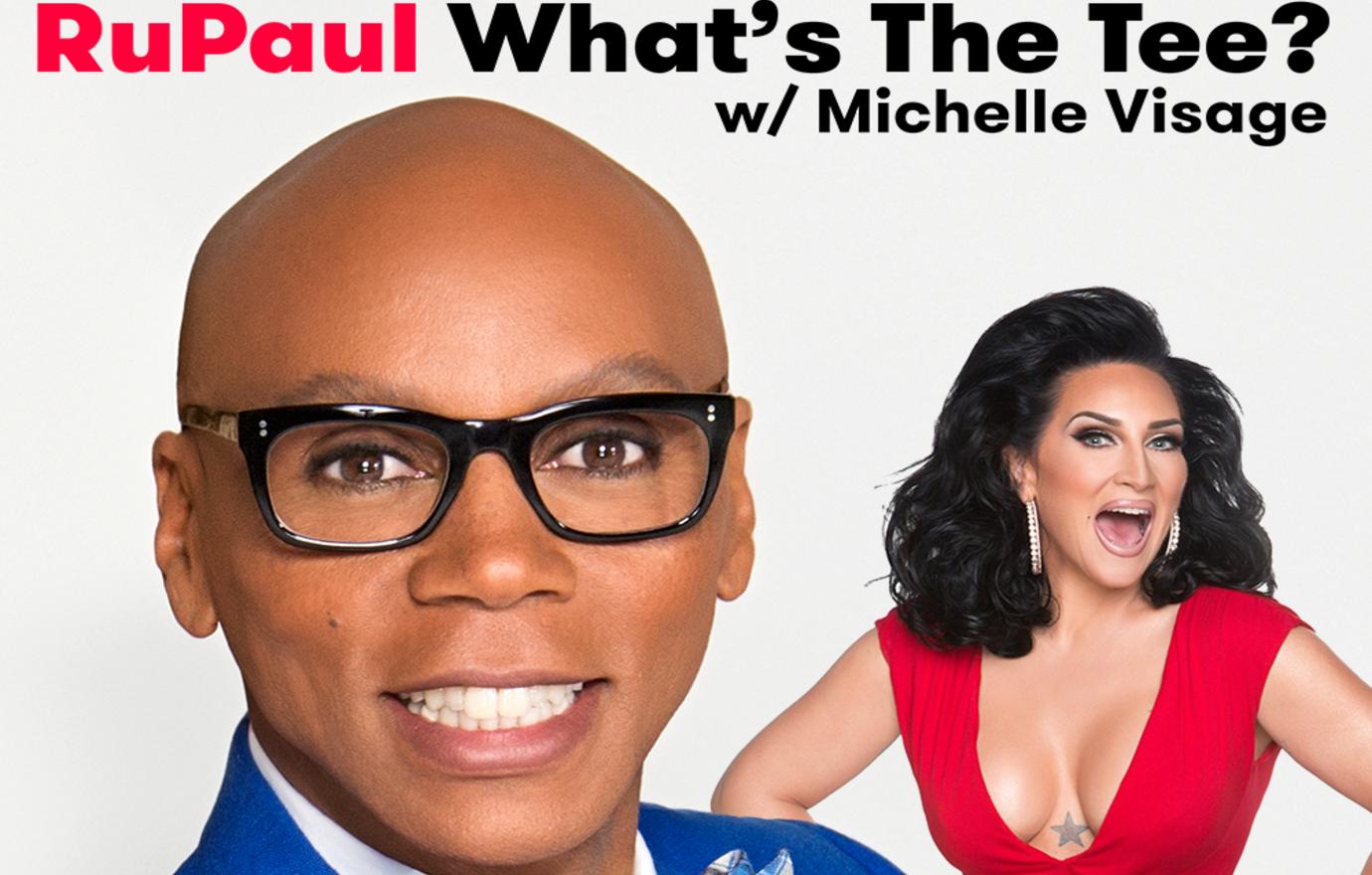 Host RuPaul wore a light blue suit with a plaid bow-tie while his co-host, Michelle Visage dazzled in a red dress.