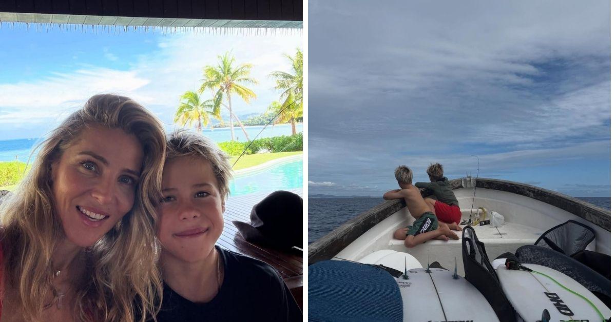 image of The family shared beach and boat moments together.