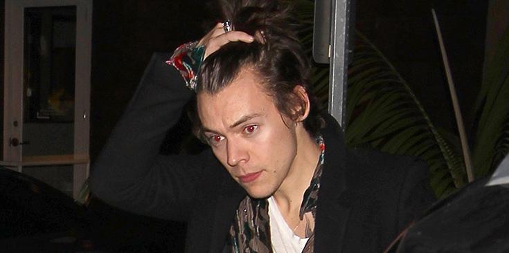 Harry Styles leaves his 23rd birthday bash at Cafe Habana