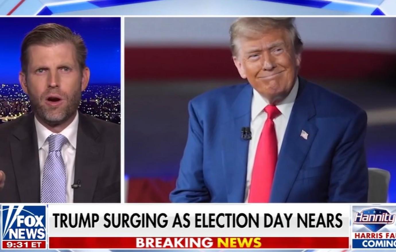 eric trump claims dad donald never better rumors cognitive decline