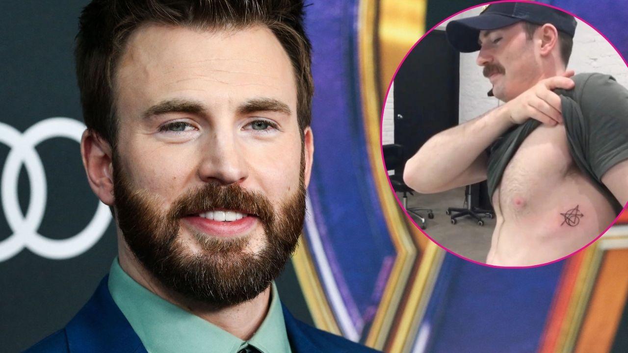 Split photo of Chris Evans