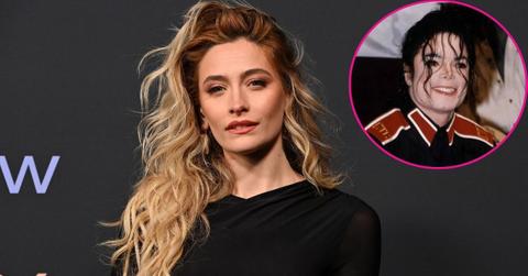 composite photo of paris jackson and dad michael jackson