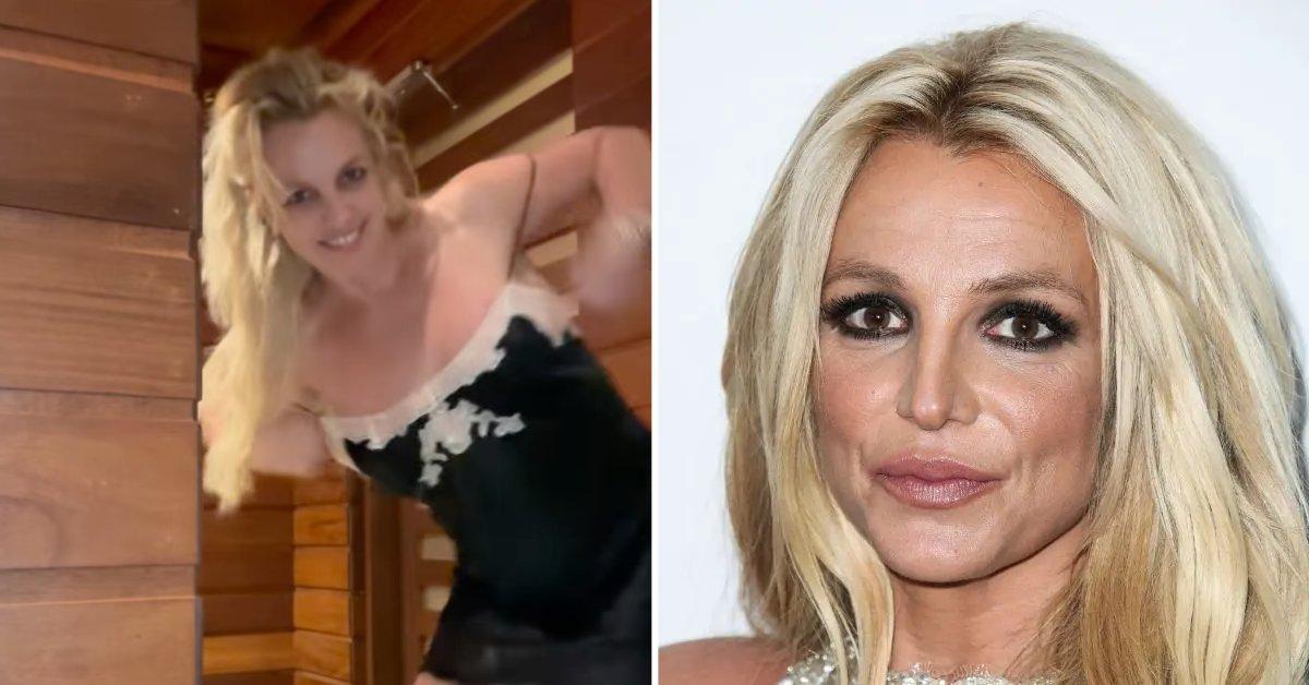 Two photos of Britney Spears