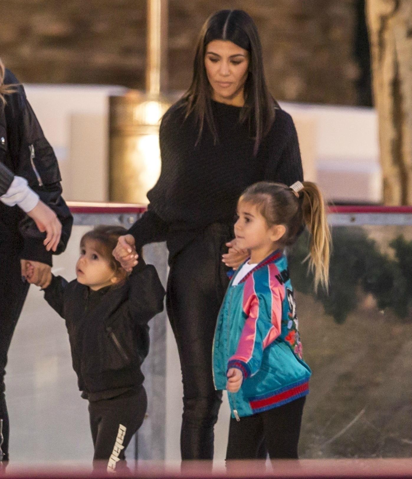 Kourtney Kardashian Kendall Jenner Ice Skating Penelope Reign Pics 05