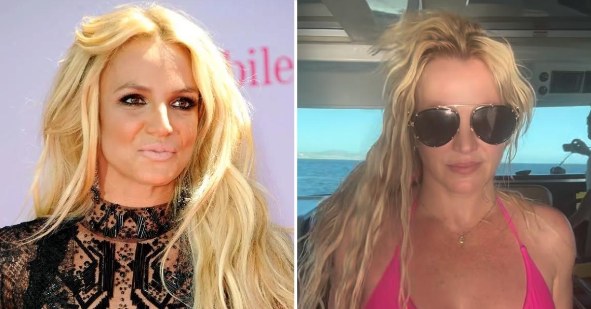 Two photos of Britney Spears