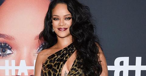 Rihanna Animal Print Dress Red Carpet Forehead