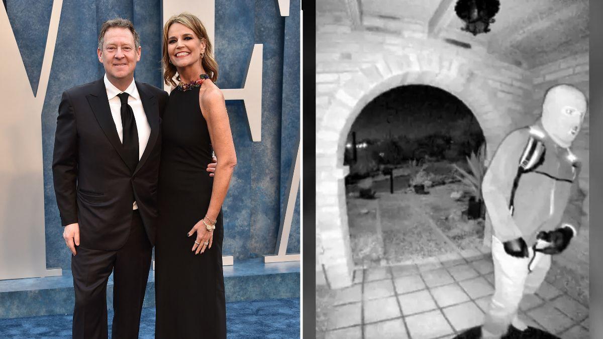 image split of suspect and Michael Feldman and Savannah Guthrie 