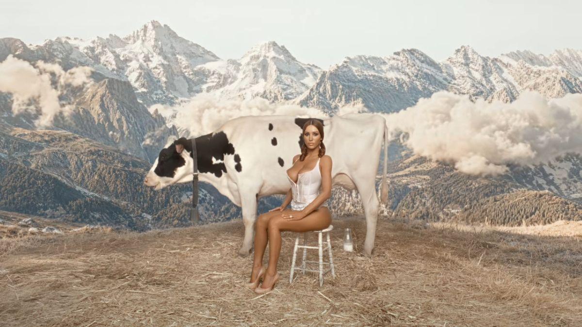 Photo of Bianca Censori wore white lingerie as she starred in Kanye West's latest music video.