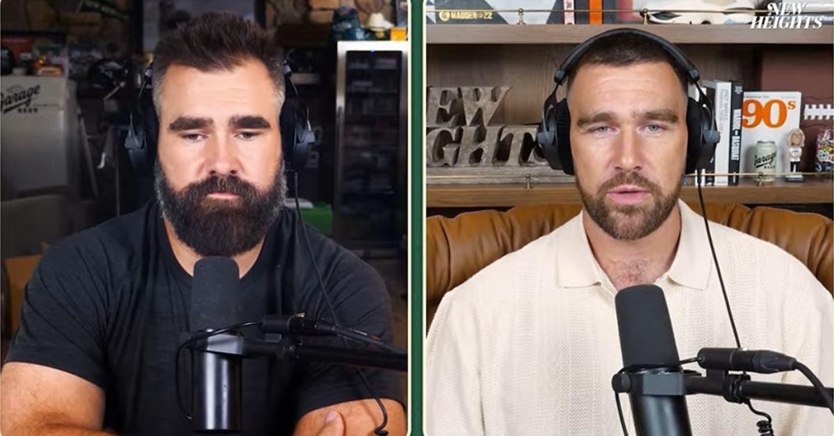 image of Travis Kelce admitted he’s too scared to let his dad hear Taylor Swift’s raunchy song 'Wood.'