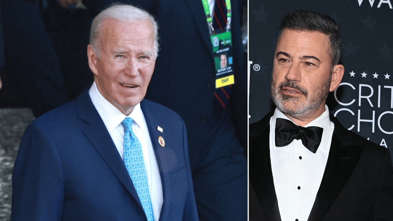photo of Jimmy Kimmel called out Donald Trump for calling Joe Biden 'Sleepy Joe' moments before the POTUS appeared to doze off.