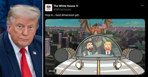 Photo of Donald Trump and the 'Rick and Morty' AI video.