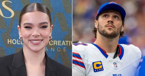 Photo of Hailee Steinfeld; picture of Josh Allen.