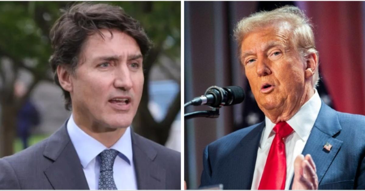 Split photo of Justin Trudeau and Donald Trump