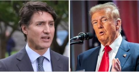 Split photo of Justin Trudeau and Donald Trump