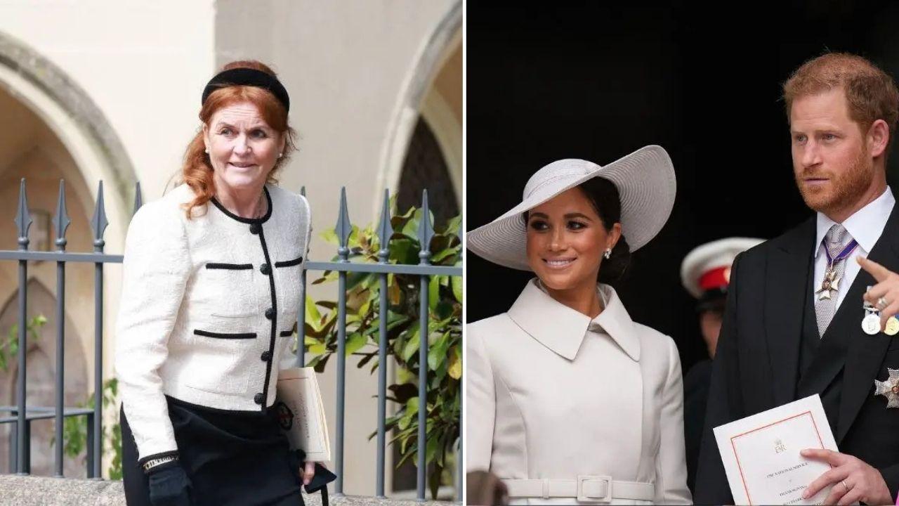 image of harry, meghan, Sarah ferguson