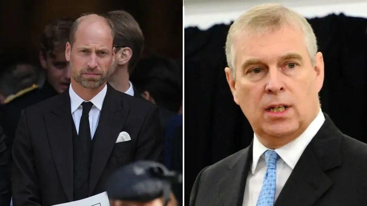 image split of Prince William and prince Andrew