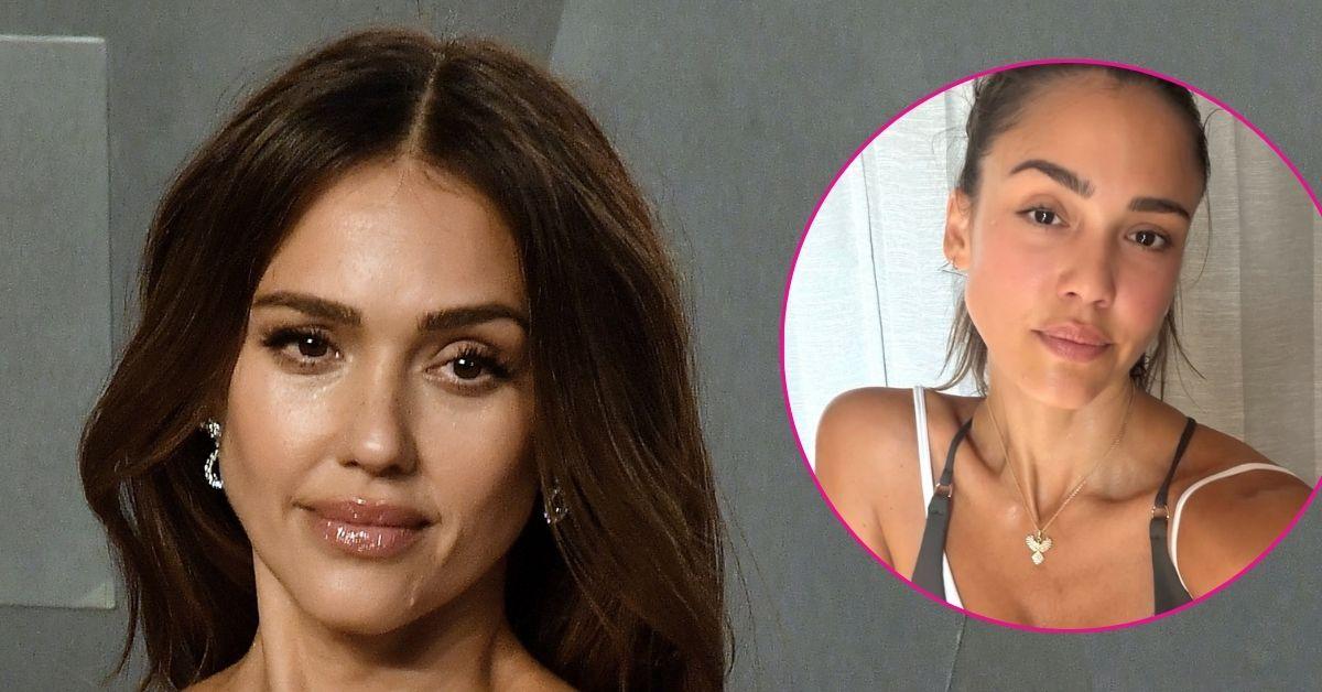 jessica alba flaunts abs in sweaty selfies