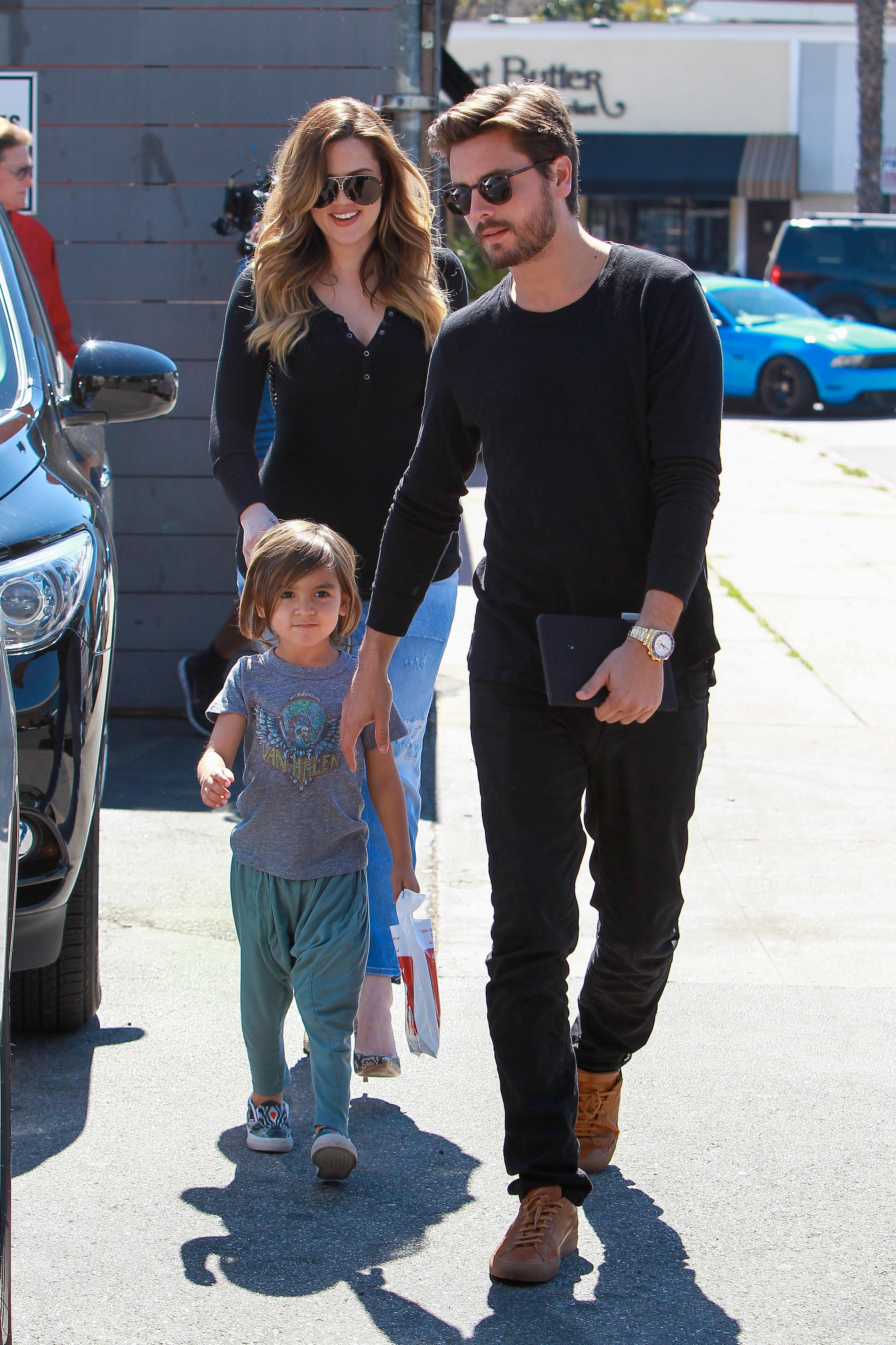 Scott Disick and Khloe Kardashian have lunch with Bruce Jenner in Studio City, Los Angeles