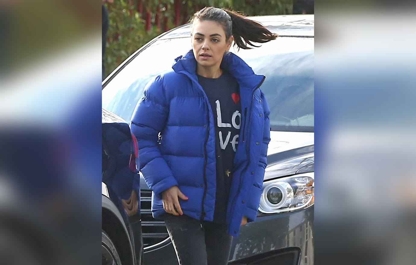 EXCLUSIVE: Mila Kunis all wrapped up for the chilly weather in LA