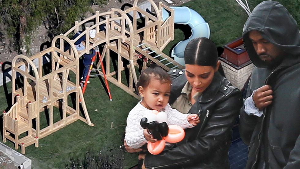 Kim kardashian kanye west north west jungle gym