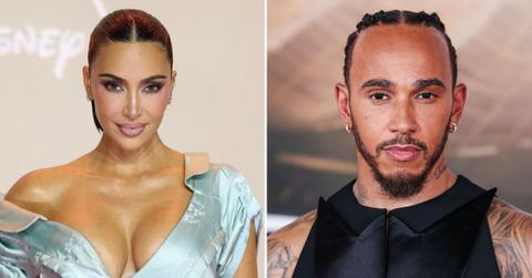 images of Kim Kardashian and Lewis Hamilton.