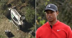 tiger woods rollover car accident crash site photos pf