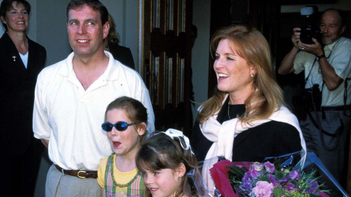 image of Princess Eugenie and Princess Beatrice are worried over their parents' scandals, a source says. 