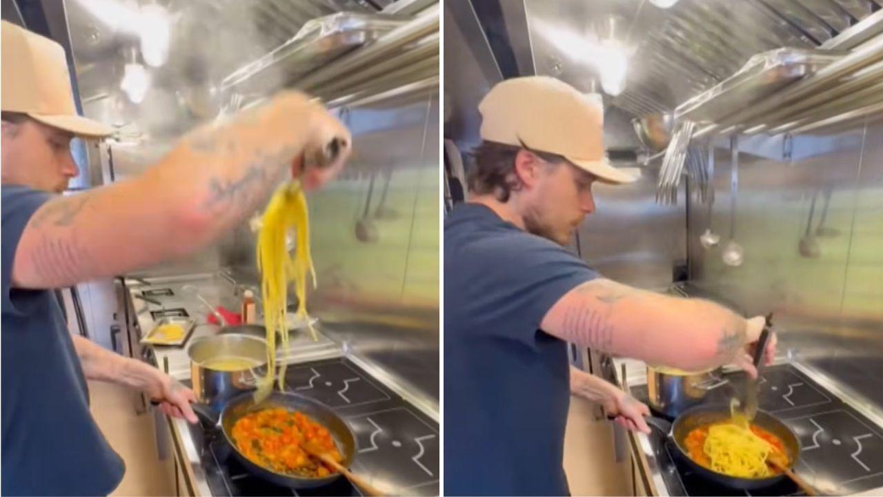 Image of Brooklyn Beckham’s seawater pasta drew mixed reactions, with some fans mocking his cooking method while others defended him.