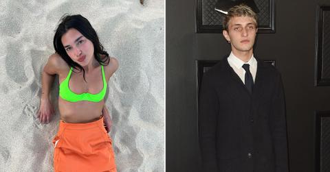 dua lipa stuns lime green bikini split boyfriend anwar hadid pp