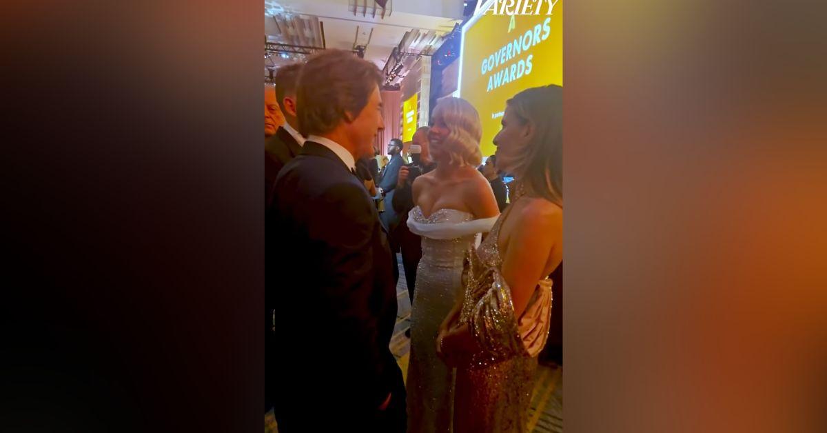 Image of Tom Cruise and Sydney Sweeney caught up at the Governors Awards.