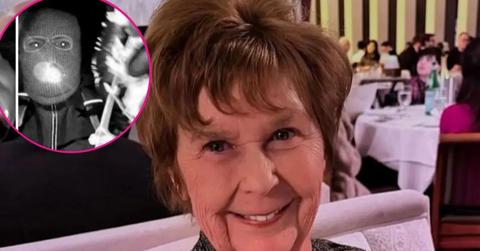 composite photo of nancy guthrie and the masked suspect seen on her doorbell camera