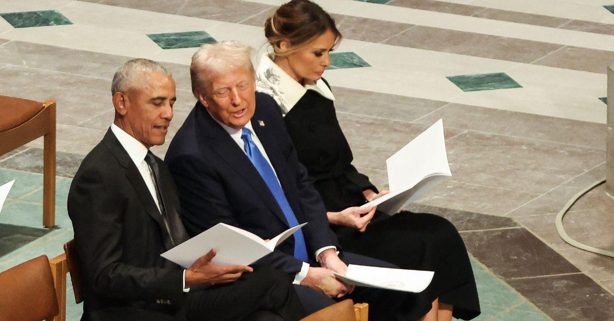 Photo of Barack Obama, Donald Trump and Melania Trump
