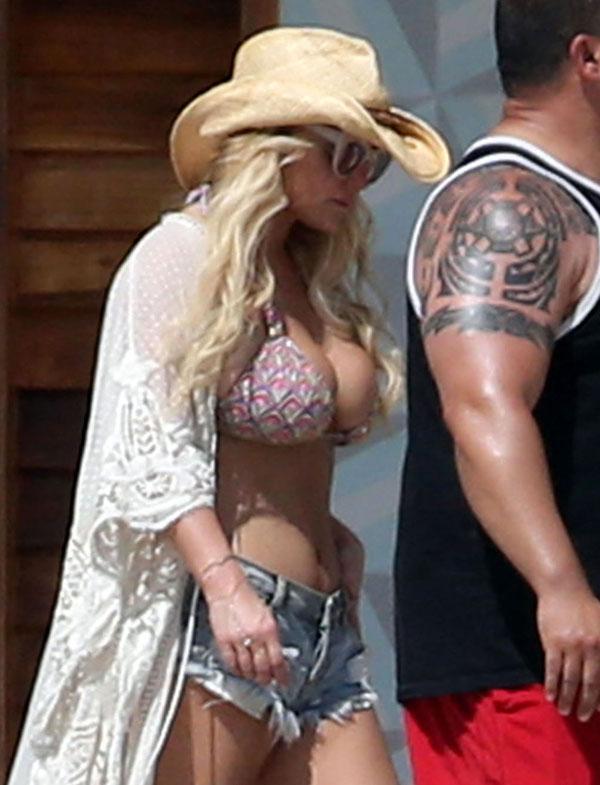 Bustin' Out! Jessica Simpson Nearly Pops Out Of Her Bikini & Daisy Dukes