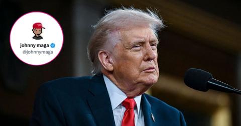 composite photo of donald trump and the johnny maga x account