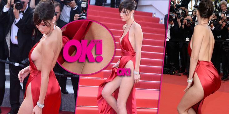 Bella hadid cannes wardrobe malfuntion red carpet HERO 02