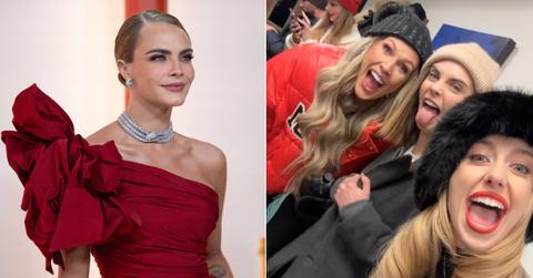 cara delevingne happy healthy chiefs game taylor swift