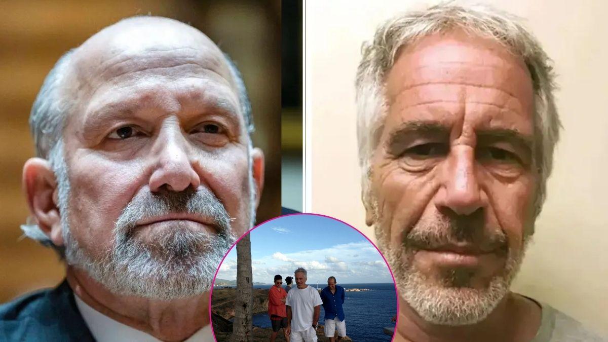 Composite photo of Jeffrey Epstein and Howard Lutnick