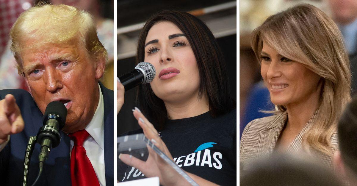 Composite photo of Donald Trump, Laura Loomer, and Melania Trump