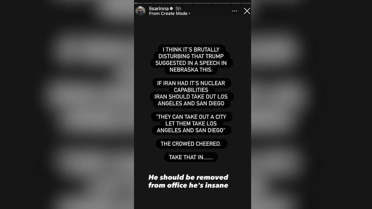 Image of an instagram post from Lisa Rinna