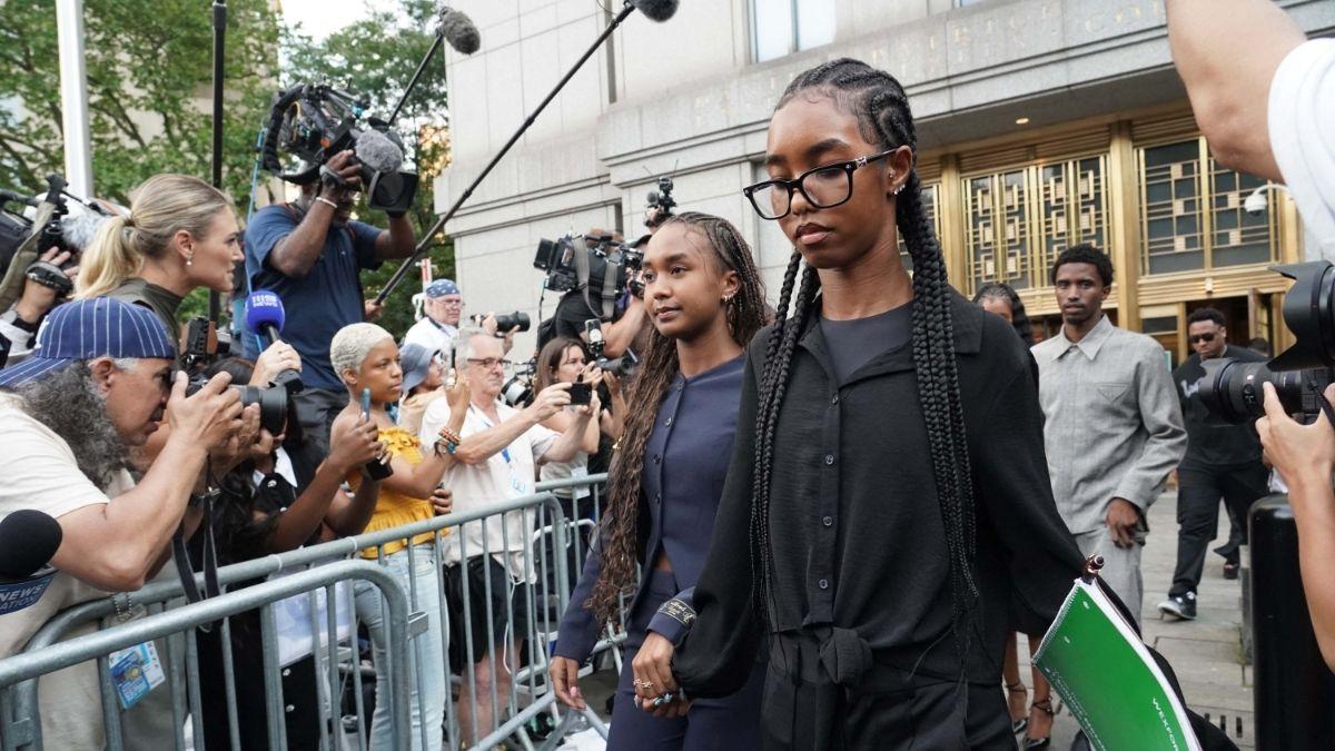 Photo of Jessie and D'Lila Combs were often present during their father's court hearings. 
